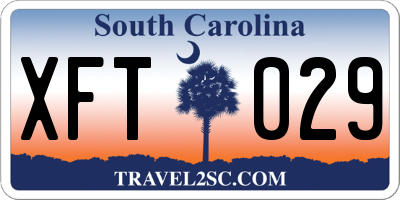 SC license plate XFT029