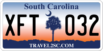 SC license plate XFT032