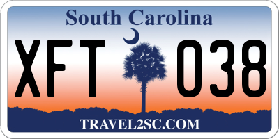 SC license plate XFT038