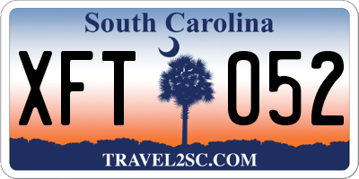 SC license plate XFT052