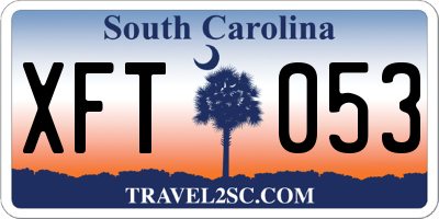SC license plate XFT053