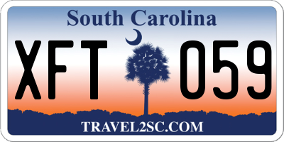 SC license plate XFT059