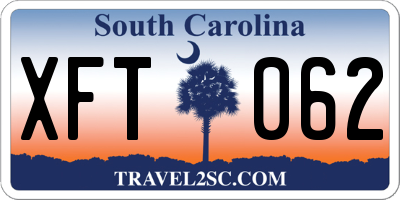 SC license plate XFT062