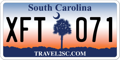 SC license plate XFT071