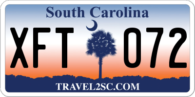 SC license plate XFT072