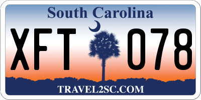 SC license plate XFT078