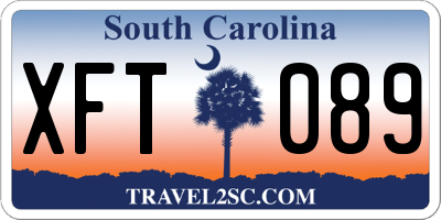 SC license plate XFT089