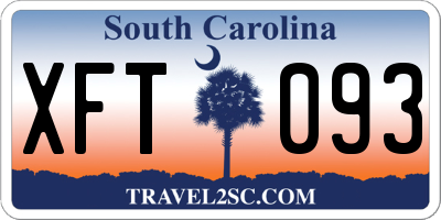 SC license plate XFT093
