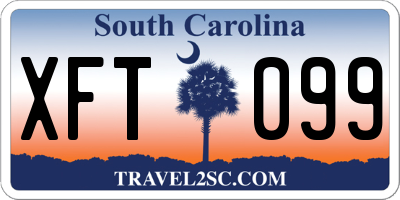 SC license plate XFT099