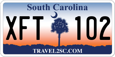 SC license plate XFT102