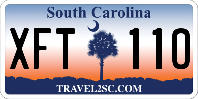 SC license plate XFT110