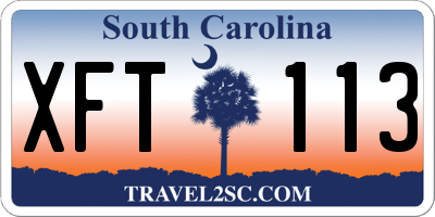 SC license plate XFT113