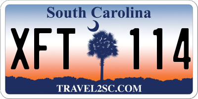 SC license plate XFT114
