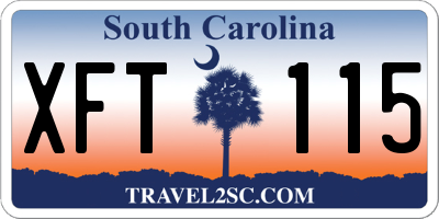 SC license plate XFT115