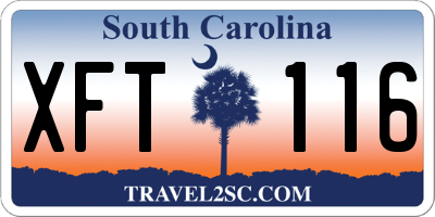 SC license plate XFT116