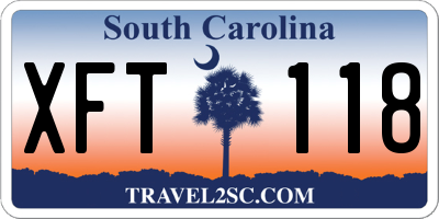 SC license plate XFT118