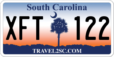 SC license plate XFT122