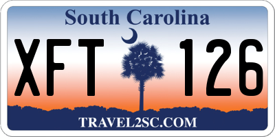 SC license plate XFT126
