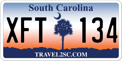 SC license plate XFT134