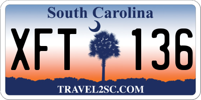 SC license plate XFT136