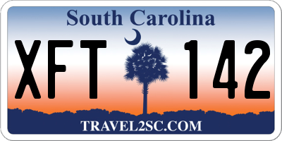 SC license plate XFT142