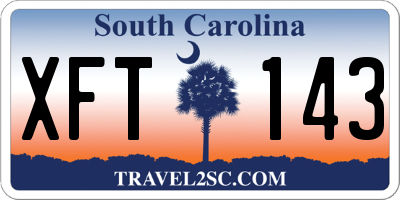 SC license plate XFT143