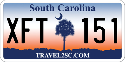 SC license plate XFT151