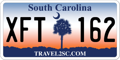 SC license plate XFT162
