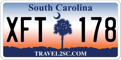 SC license plate XFT178