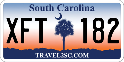 SC license plate XFT182