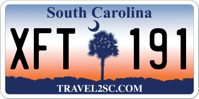 SC license plate XFT191