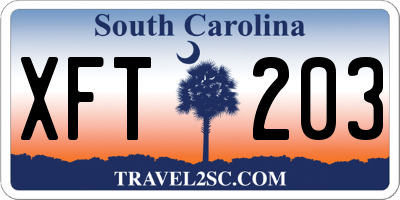 SC license plate XFT203