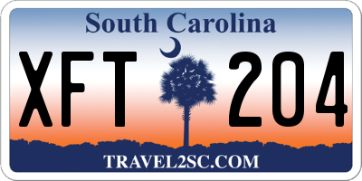 SC license plate XFT204