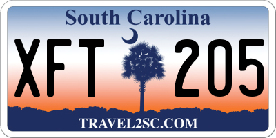 SC license plate XFT205