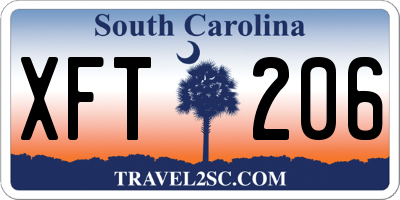 SC license plate XFT206