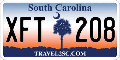 SC license plate XFT208