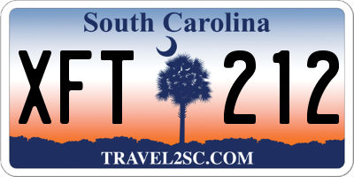 SC license plate XFT212