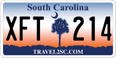SC license plate XFT214