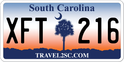 SC license plate XFT216
