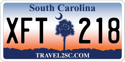 SC license plate XFT218
