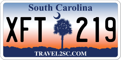 SC license plate XFT219