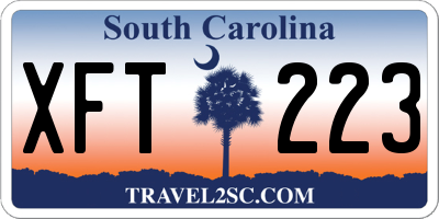 SC license plate XFT223