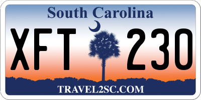 SC license plate XFT230