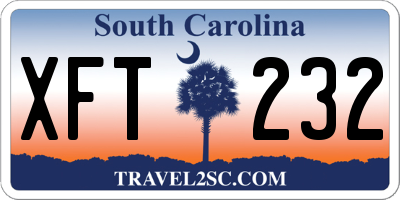 SC license plate XFT232