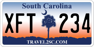 SC license plate XFT234