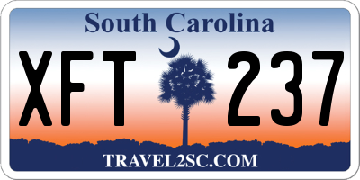 SC license plate XFT237