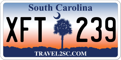 SC license plate XFT239