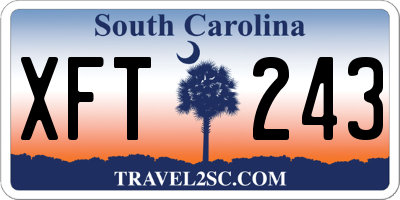 SC license plate XFT243