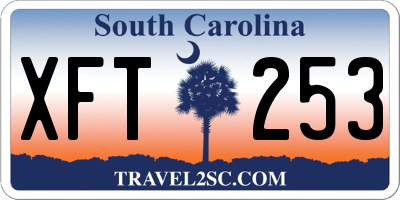 SC license plate XFT253