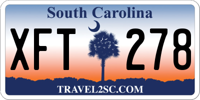 SC license plate XFT278